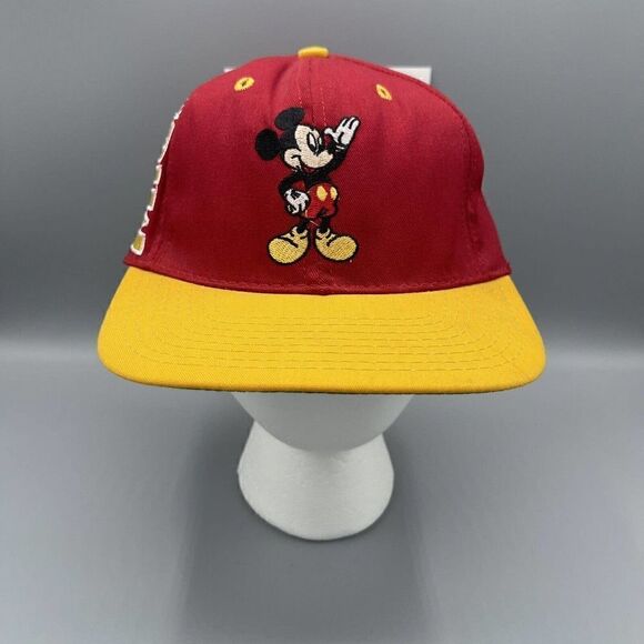 Goofy’s Hat Co. Disney Mickey Mouse Big Print Embroidered Red SnapBack Hat - Picture 6 of 8